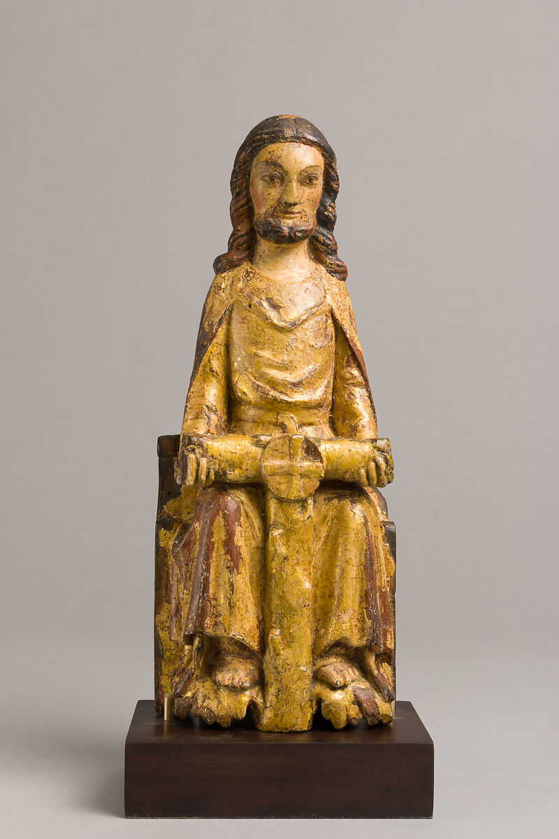 God of the Trinity, Limewood (?) with pastiglia, polychromy and gilding, German 