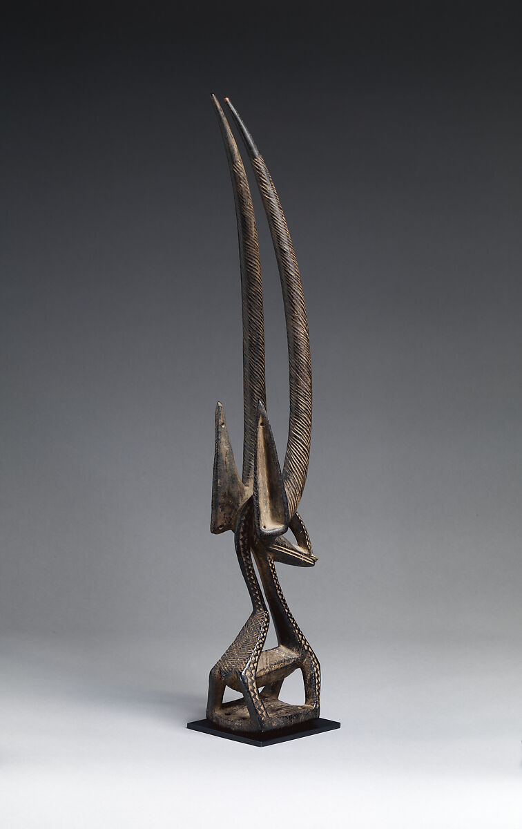 Ci wara headdress, Bamana numu (blacksmith), Wood, metal, Bamana