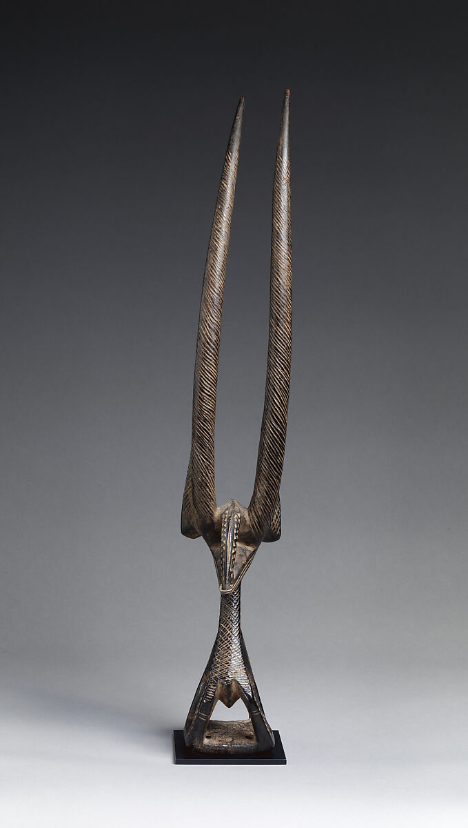 Ci wara headdress, Bamana numu (blacksmith), Wood, metal, Bamana
