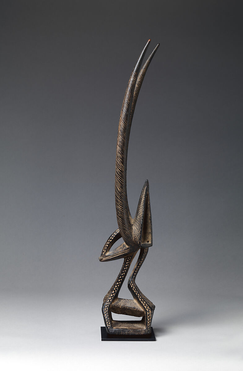 Ci wara headdress, Bamana numu (blacksmith), Wood, metal, Bamana
