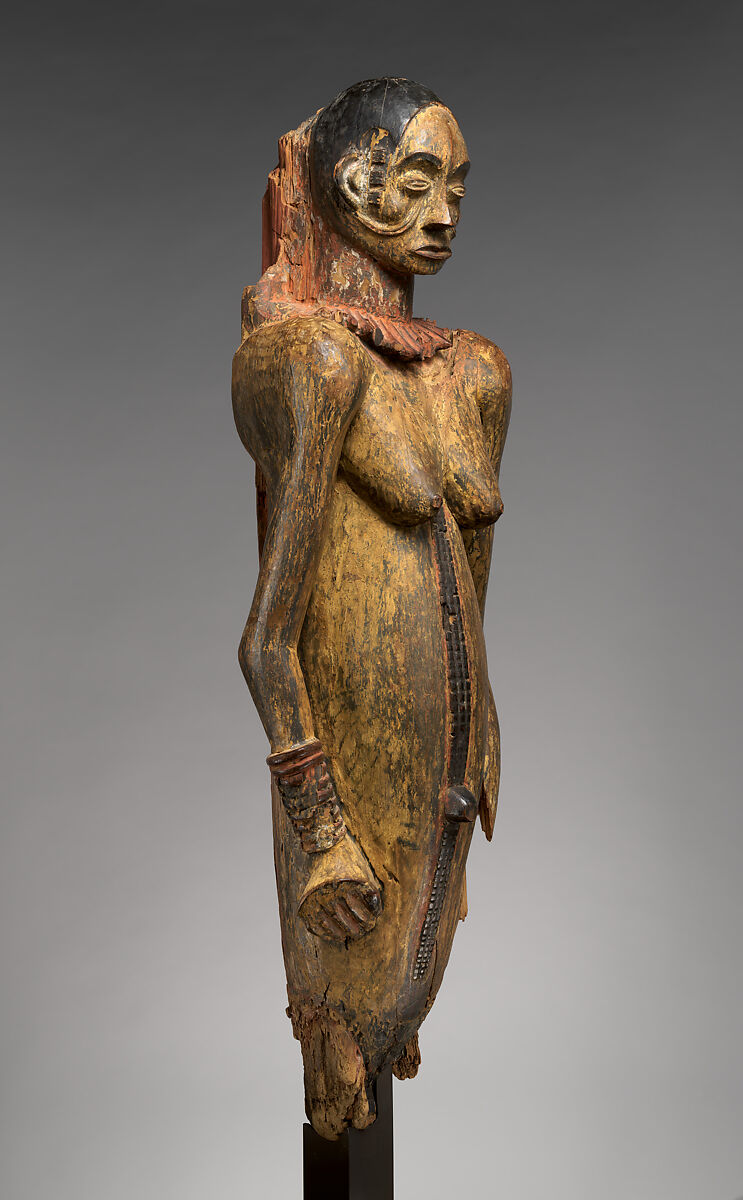 Female figure from an obu (house of images), Igbo artist, Wood, pigment, Igbo