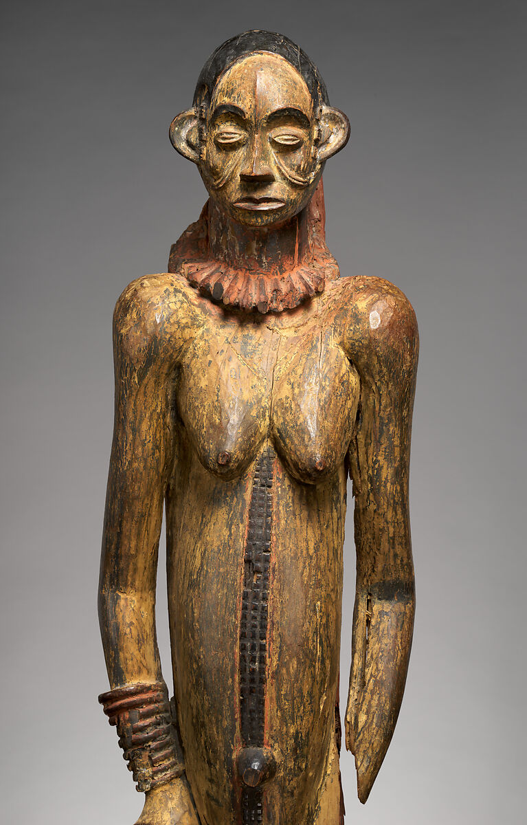 Female figure from an obu (house of images), Igbo artist, Wood, pigment, Igbo