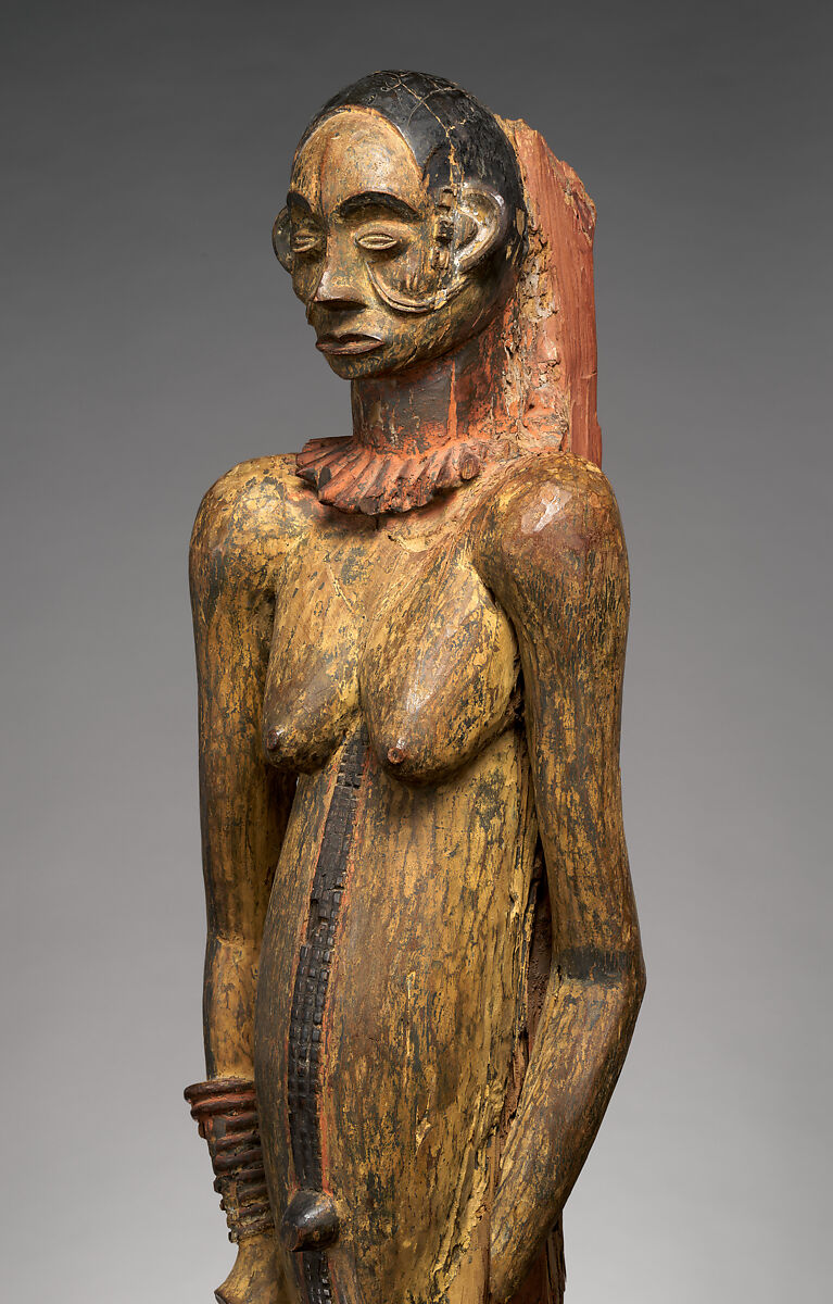 Female figure from an obu (house of images), Igbo artist, Wood, pigment, Igbo
