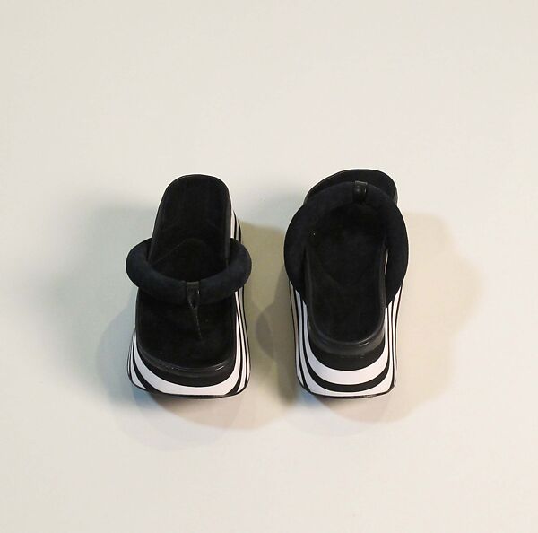 Shoes, Yohji Yamamoto (Japanese, born Tokyo, 1943), plastic (foam), Japanese