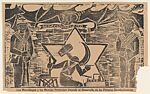 Bats and mummies intend to impede the development of revolutionary painting, printed in the newspaper 'El Machete' July (second fortnight), Xavier Guerrero (Mexican, 1896–1974), Woodcut, letterpress on verso 