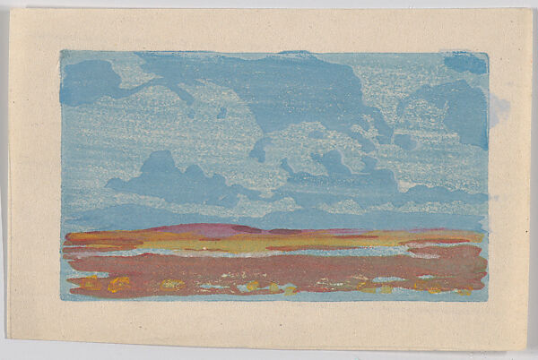 The Big Sky, or Marshes, Arthur Wesley Dow (American, Ipswich, Massachusetts 1857–1922 New York State), Color woodcut 