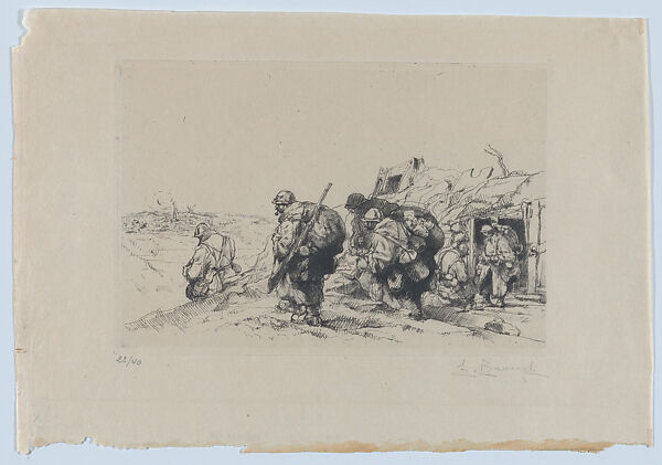 The Relief (Hauts de Meuse) or Exiting the Blockhaus, Auguste Brouet (French, Paris 1872–1941 Paris), Etching 