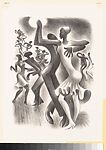 A Mexican street scene, a seated woman and a standing man, Miguel Covarrubias (Mexican, Mexico City 1904–1957 Mexico City), Lithograph
