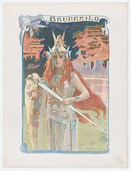 Brunhild, from "L'Estampe Moderne", Gaston Bussière (French, Cuisery 1862–1928 Saulieu), Chromolithograph 