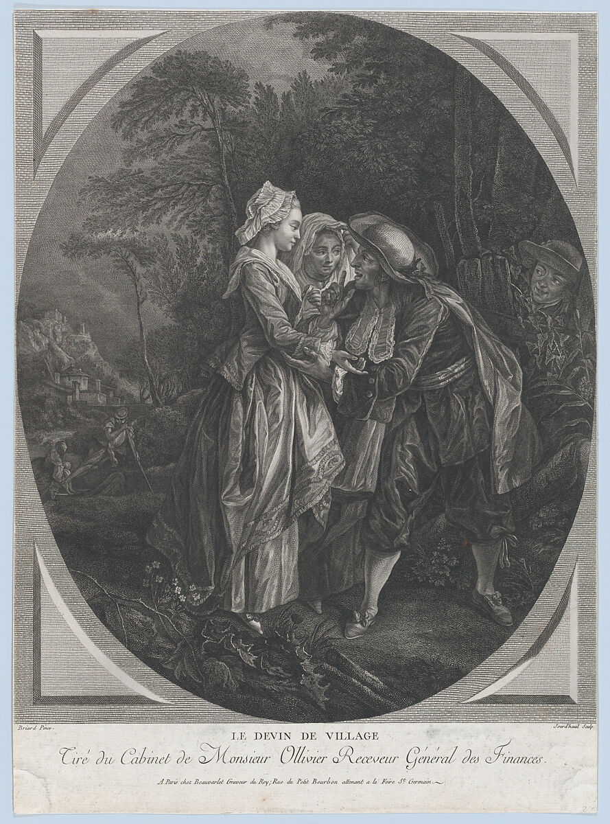 The Village Soothsayer, François Jourd&#39;heuil (French, Poitiers 1759–1781 Paris), Engraving 