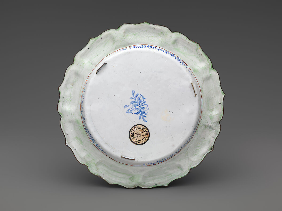 Dish with flowering sprays, Painted enamel (Canton enamel), China