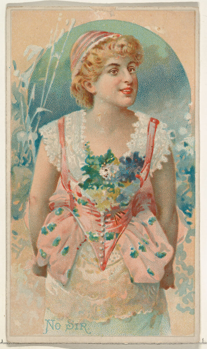 No, Sir, from the Illustrated Songs series (N116) issued by W. Duke, Sons & Co. to promote Honest Long Cut Tobacco, Issued by W. Duke, Sons &amp; Co. (New York and Durham, N.C.), Commercial color lithograph 