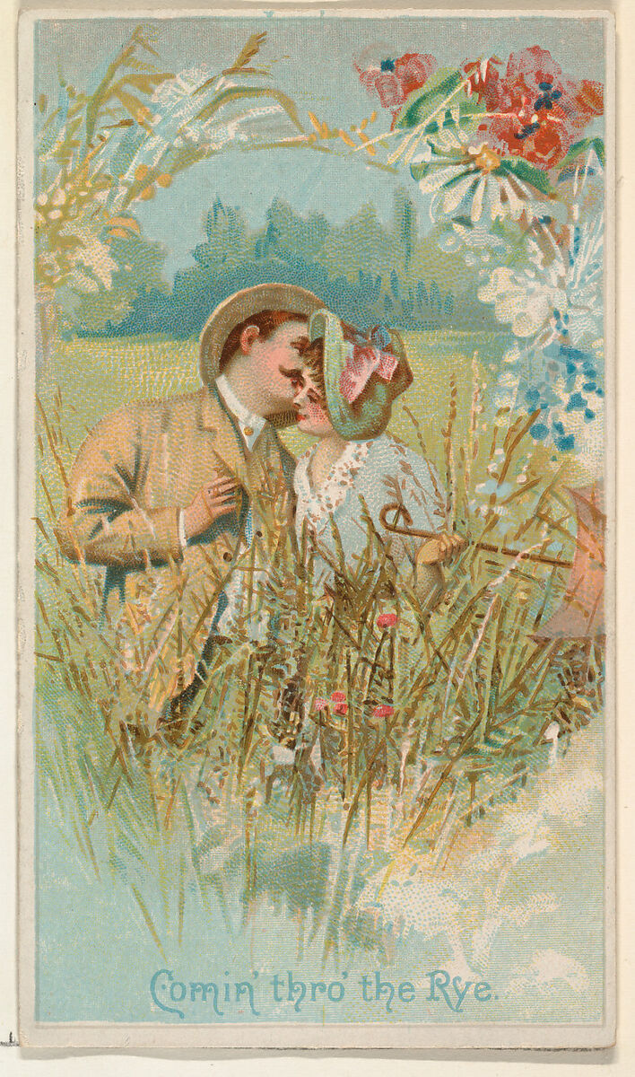 Comin' Thro' the Rye, from the Illustrated Songs series (N116) issued by W. Duke, Sons & Co. to promote Honest Long Cut Tobacco, Issued by W. Duke, Sons &amp; Co. (New York and Durham, N.C.), Commercial color lithograph 