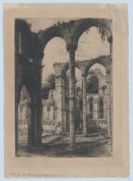 Fountains Abbey, Yorkshire: Chapel of the Nine Altars, from "The Portfolio", Alfred-Louis Brunet-Debaines (French, Le Havre 1845–1939 Hyères), Etching 