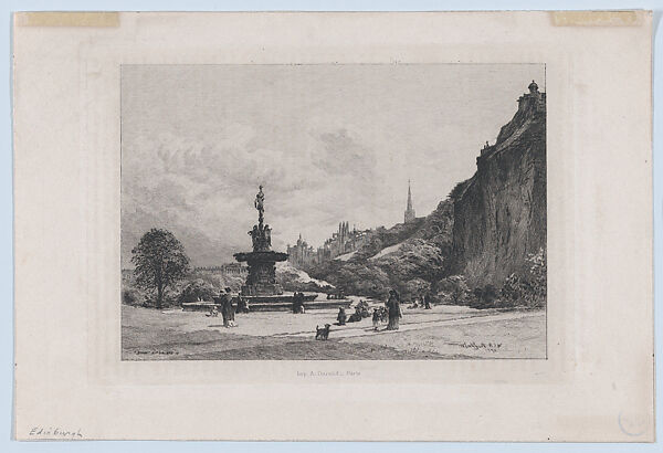 Prince's Street Gardens, Edinburgh, from "The Portfolio", Alfred-Louis Brunet-Debaines (French, Le Havre 1845–1939 Hyères), Etching 