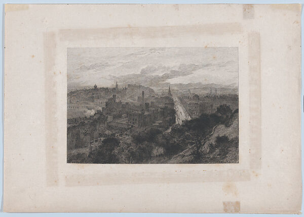 Edinburgh: View from the Calton Hill, from "The Portfolio", Alfred-Louis Brunet-Debaines (French, Le Havre 1845–1939 Hyères), Etching 