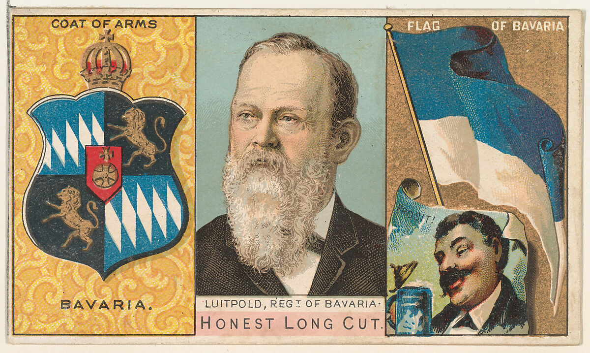 Luitpold, Regent I of Bavaria, from the Rulers, Flags, and Coats of Arms series (N126-1) issued by W. Duke, Sons & Co., Issued by W. Duke, Sons &amp; Co. (New York and Durham, N.C.), Commercial color lithograph 
