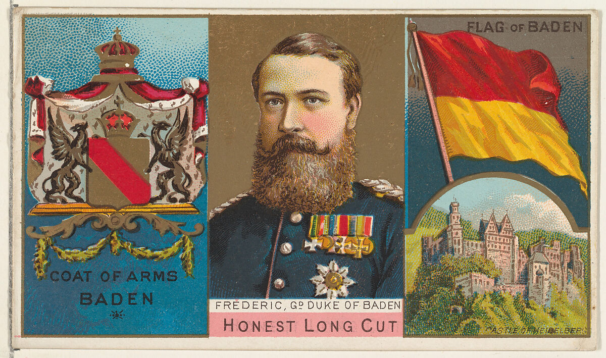 Frederic, Grand Duke of Baden, from the Rulers, Flags, and Coats of Arms series (N126-1) issued by W. Duke, Sons & Co., Issued by W. Duke, Sons &amp; Co. (New York and Durham, N.C.), Commercial color lithograph 