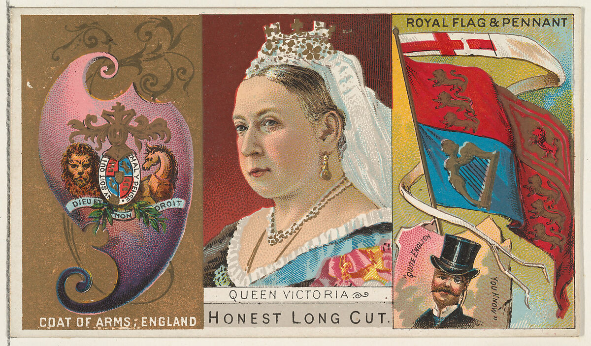 Queen Victoria of England, from the Rulers, Flags, and Coats of Arms series (N126-1) issued by W. Duke, Sons & Co., Issued by W. Duke, Sons &amp; Co. (New York and Durham, N.C.), Commercial color lithograph 