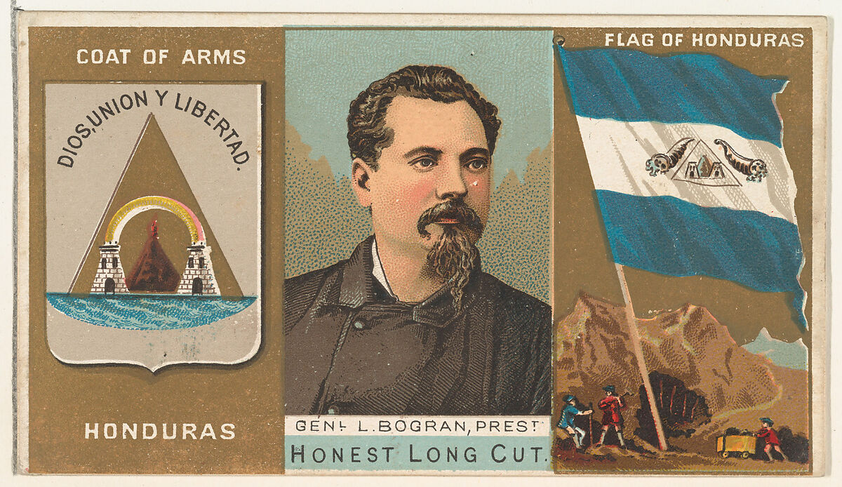 General L. Bogran, President of Honduras, from the Rulers, Flags, and Coats of Arms series (N126-1) issued by W. Duke, Sons & Co., Issued by W. Duke, Sons &amp; Co. (New York and Durham, N.C.), Commercial color lithograph 