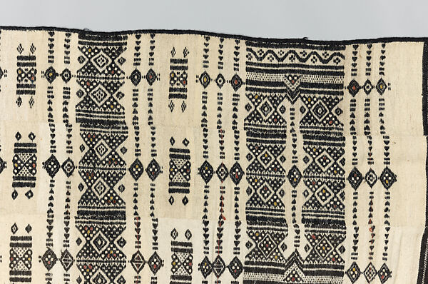 Khasa, or kaasa (personal covering), Fulani maabo, Handspun, handwoven wool, cotton, dye, Fulani peoples