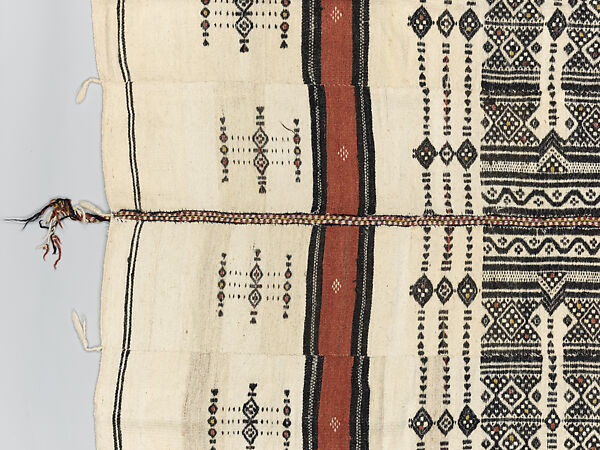 Khasa, or kaasa (personal covering), Fulani maabo, Handspun, handwoven wool, cotton, dye, Fulani peoples