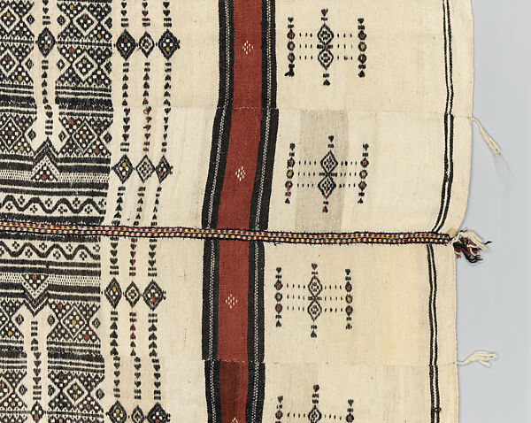 Khasa, or kaasa (personal covering), Fulani maabo, Handspun, handwoven wool, cotton, dye, Fulani peoples