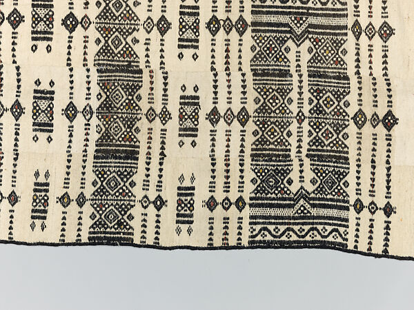 Khasa, or kaasa (personal covering), Fulani maabo, Handspun, handwoven wool, cotton, dye, Fulani peoples