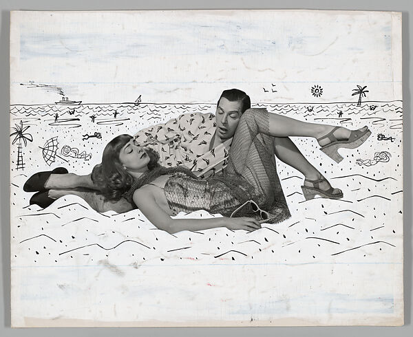 June Havoc and Milton Berle, American Actors, Morris Engel (American, New York 1918–2005 New York), Gelatin silver print, ink on paper 