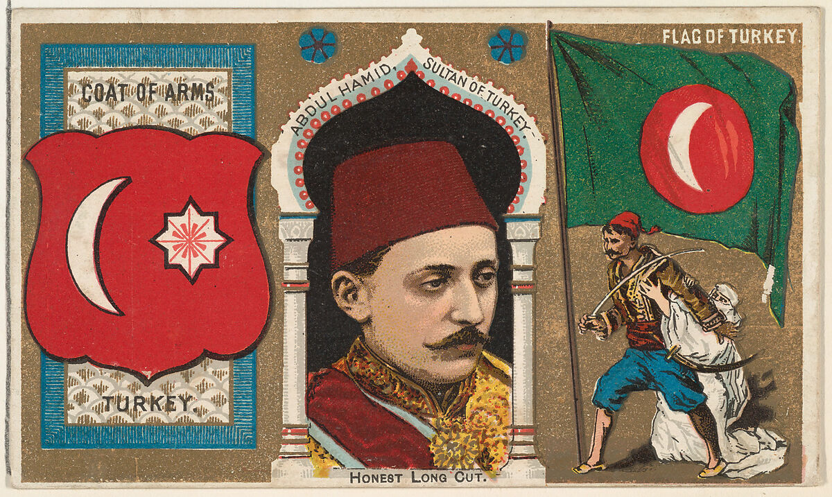 Abdul Hamid, Sultan of Turkey, from the Rulers, Flags, and Coats of Arms series (N126-1) issued by W. Duke, Sons & Co., Issued by W. Duke, Sons &amp; Co. (New York and Durham, N.C.), Commercial color lithograph 