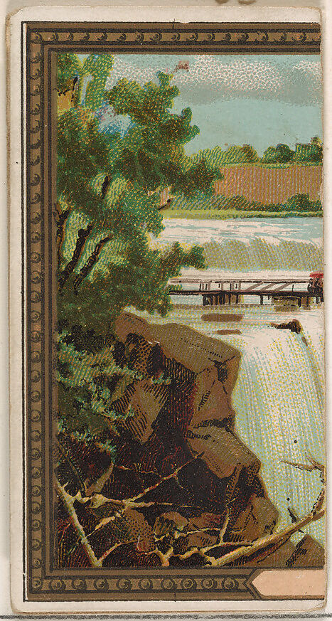 Falls of Niagara, New York, from the Rulers, Flags, and Coats of Arms series (N126-2) issued by W. Duke, Sons & Co., Issued by W. Duke, Sons &amp; Co. (New York and Durham, N.C.), Commercial color lithograph 