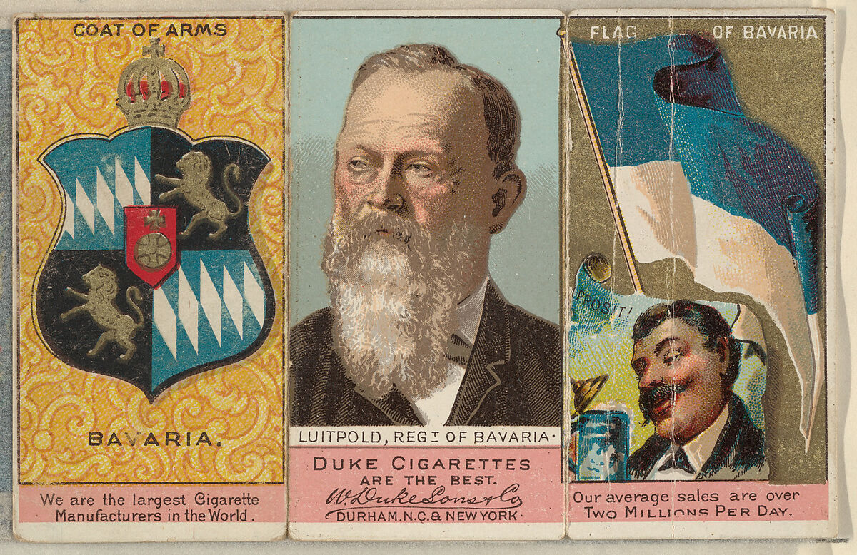 Luitpold, Regent of Bavaria, from the Rulers, Flags, and Coats of Arms series (N126-2) issued by W. Duke, Sons & Co., Issued by W. Duke, Sons &amp; Co. (New York and Durham, N.C.), Commercial color lithograph