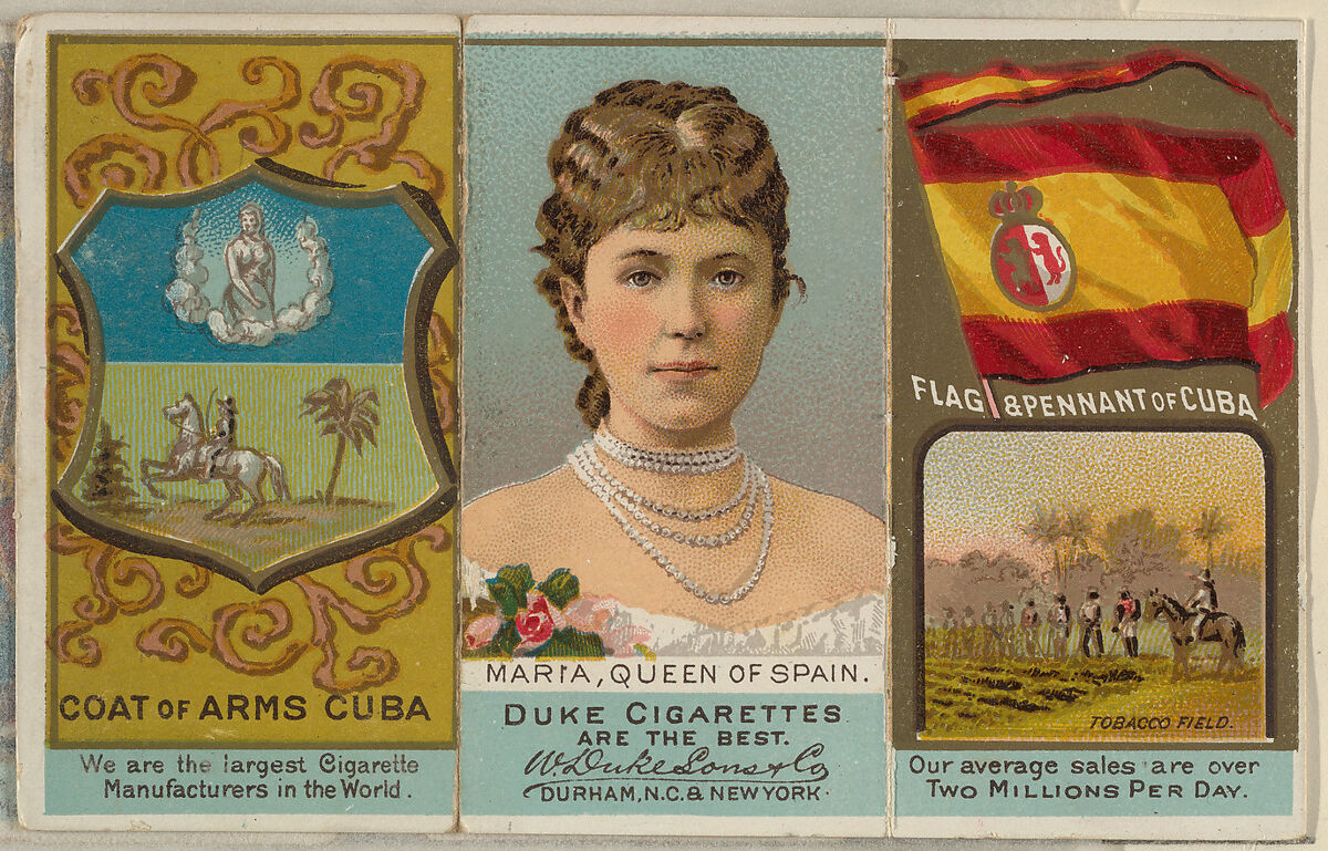 Marta, Queen of Spain, from the Rulers, Flags, and Coats of Arms series (N126-2) issued by W. Duke, Sons & Co., Issued by W. Duke, Sons &amp; Co. (New York and Durham, N.C.), Commercial color lithograph