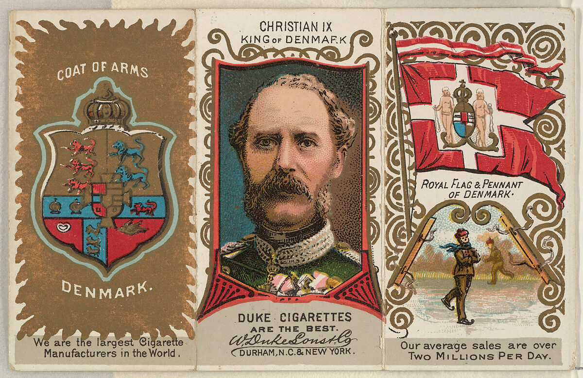 Christian IX, King of Denmark, from the Rulers, Flags, and Coats of Arms series (N126-2) issued by W. Duke, Sons & Co., Issued by W. Duke, Sons &amp; Co. (New York and Durham, N.C.), Commercial color lithograph