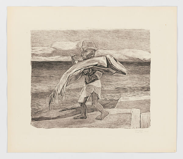 The Fisherman, from 'Estampas de Yucatan' (1946), Alfredo Zalce (Mexican, Pátzcuaro, Michoacán 1908–2003 Morelia), Lithograph 