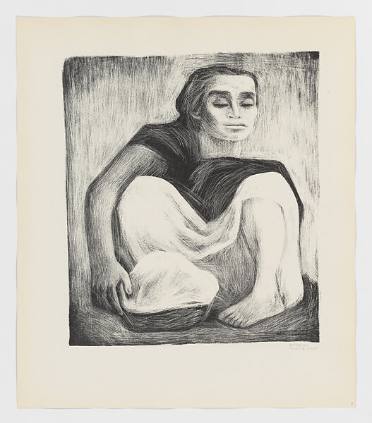 The seated woman, from 'Estampas de Yucatan' (1946), Alfredo Zalce (Mexican, Pátzcuaro, Michoacán 1908–2003 Morelia), Lithograph 