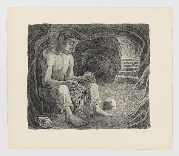 The weaver of bécal hats, from 'Estampas de Yucatan' (1946), Alfredo Zalce (Mexican, Pátzcuaro, Michoacán 1908–2003 Morelia), Lithograph 