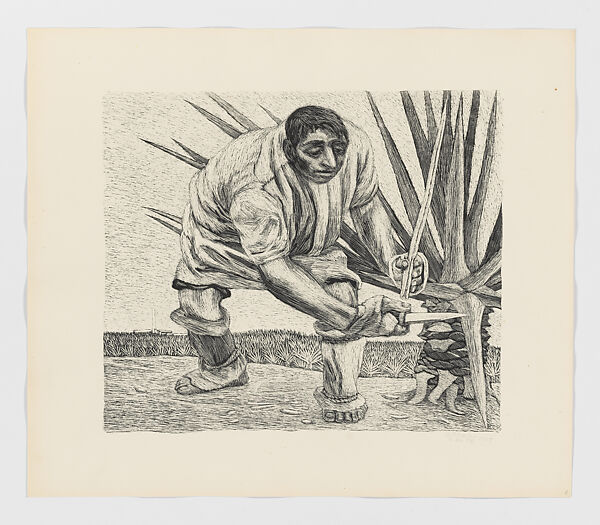 A Henequén worker, from 'Estampas de Yucatan' (1946), Alfredo Zalce (Mexican, Pátzcuaro, Michoacán 1908–2003 Morelia), Lithograph 