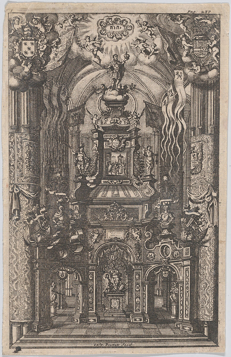 Catafalque for Ferdinand, from an unidentified book, Gaspar Bouttats (Flemish, Antwerp ca. 1640–1695/6 Antwerp), Etching 