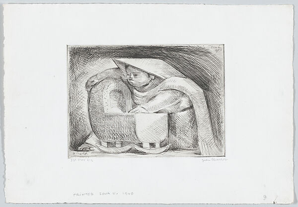 Mother and cradle II, Jean Charlot (French, Paris 1898–1979 Honolulu, Hawaii), Etching and drypoint 