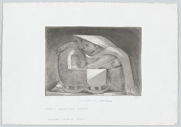 Mother and cradle II, Jean Charlot (French, Paris 1898–1979 Honolulu, Hawaii), Etching, drypoint and aquatint 