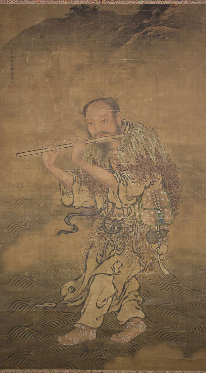The Daoist Immortal Han Xiangzi, Liu Jun (Chinese, active ca. 1475–ca. 1505), Framed hanging scroll; ink and color on silk, China 