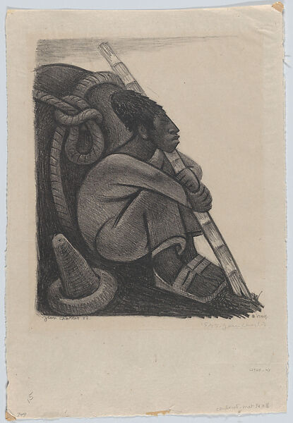 A man (cargador) resting, Jean Charlot (French, Paris 1898–1979 Honolulu, Hawaii), Lithograph on stone 