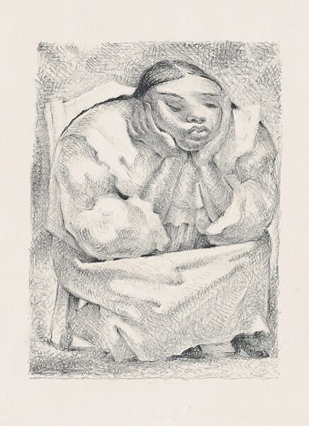 Two images of Luz Jiménez seated, at left resting her head in her hand, at right, resting her head in both hands, Jean Charlot (French, Paris 1898–1979 Honolulu, Hawaii), Lithographs on zinc