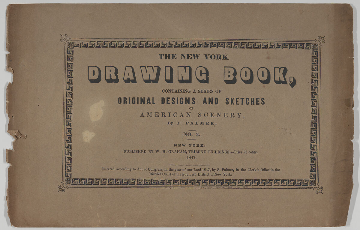 The New York Drawing Book, Containing a Series of Original Designs and Sketches of American Scenery, by F. Palmer, No. 2, Frances Flora Bond Palmer (American (born England), Leicester 1812–1876 New York), Illustrations: lithographs, two touched with white 