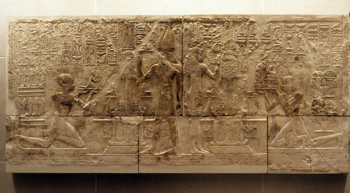 Reliefs from a Chapel of Ramesses I, Limestone, paint