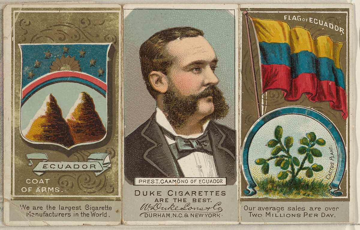 President Caamano of Ecuador, from the Rulers, Flags, and Coats of Arms series (N126-2) issued by W. Duke, Sons & Co., Issued by W. Duke, Sons &amp; Co. (New York and Durham, N.C.), Commercial color lithograph