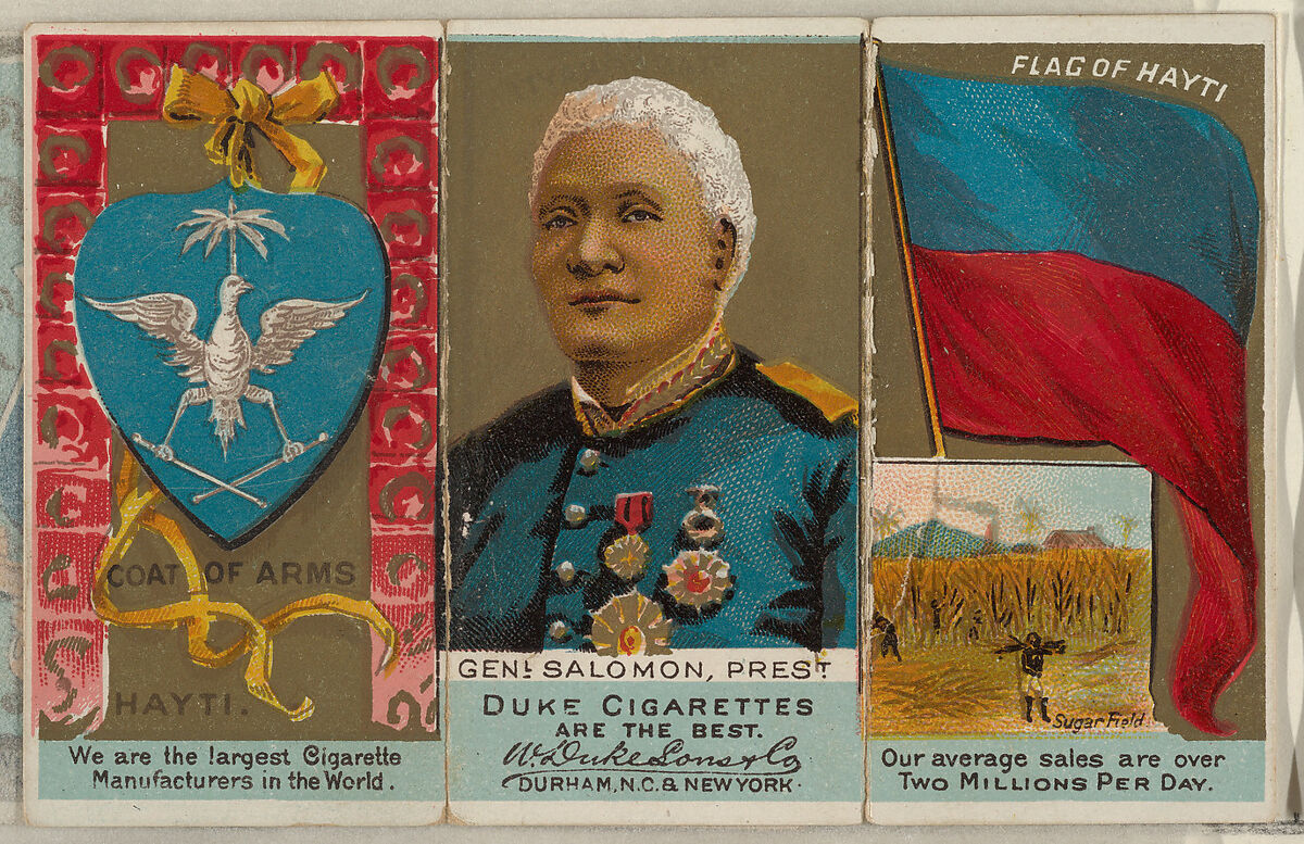President General Salomon of Haiti, from the Rulers, Flags, and Coats of Arms series (N126-2) issued by W. Duke, Sons & Co., Issued by W. Duke, Sons &amp; Co. (New York and Durham, N.C.), Commercial color lithograph
