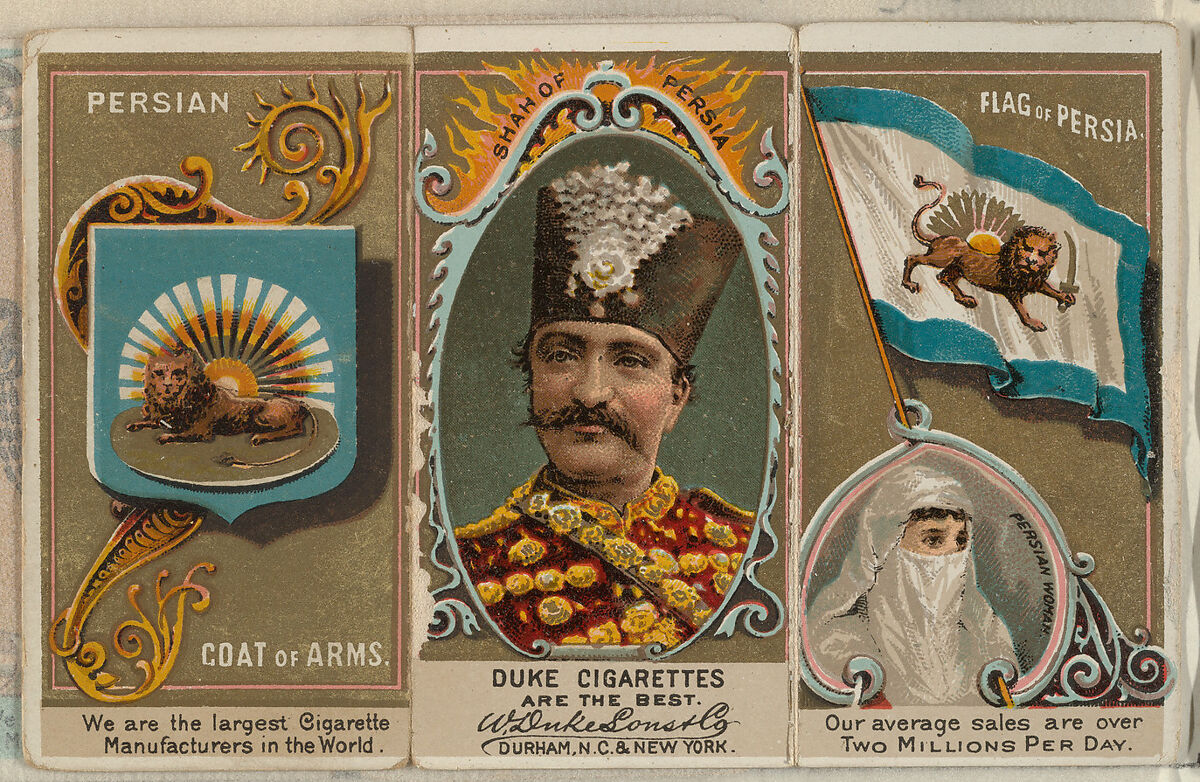 Shah of Persia, from the Rulers, Flags, and Coats of Arms series (N126-2) issued by W. Duke, Sons & Co., Issued by W. Duke, Sons &amp; Co. (New York and Durham, N.C.), Commercial color lithograph