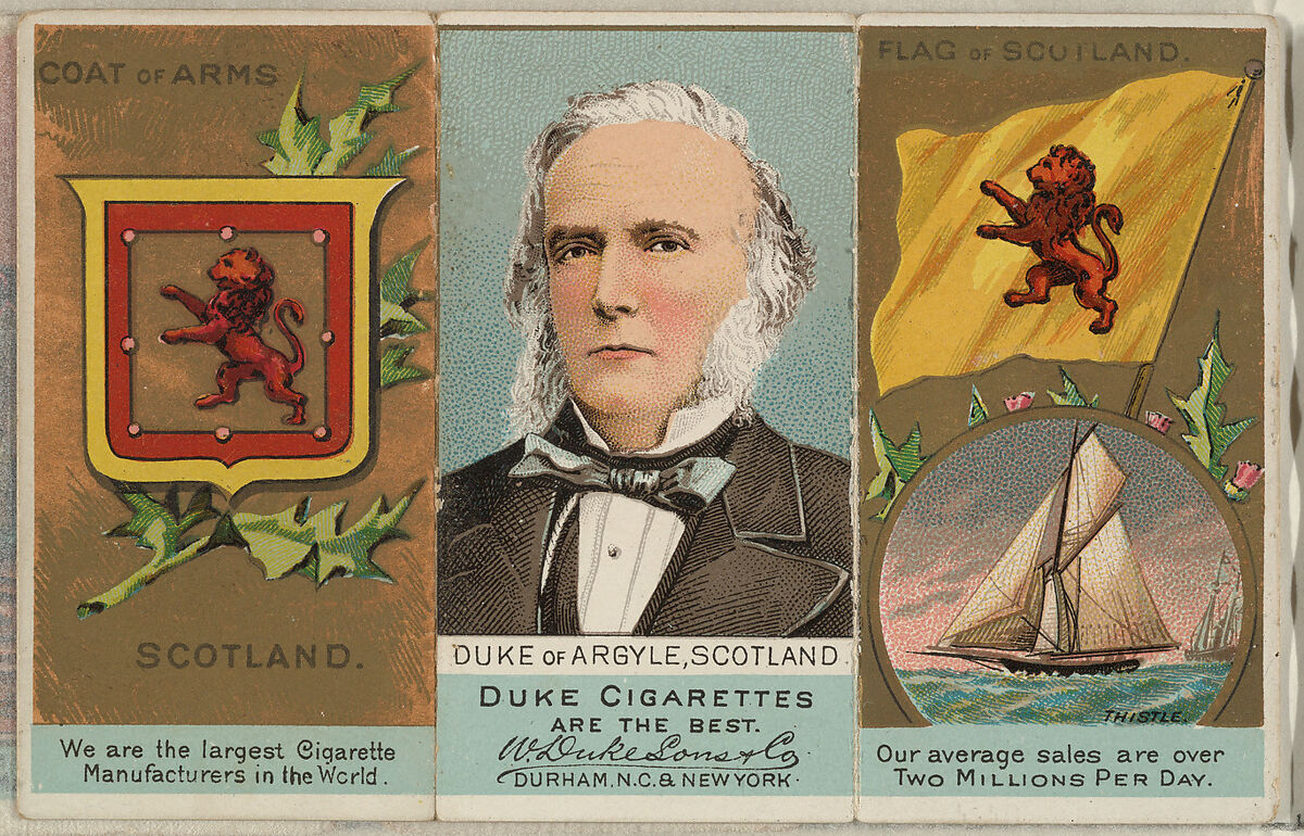 Duke of Argyle, Scotland, from the Rulers, Flags, and Coats of Arms series (N126-2) issued by W. Duke, Sons & Co., Issued by W. Duke, Sons &amp; Co. (New York and Durham, N.C.), Commercial color lithograph